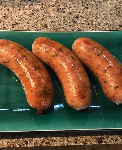 Hot smoked chicken and roast garlic sausage recipe