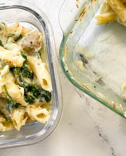 WWL Spinach Alfredo Pasta Bake
