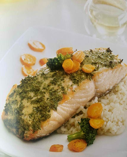 Saumon à la moutarde et herbes