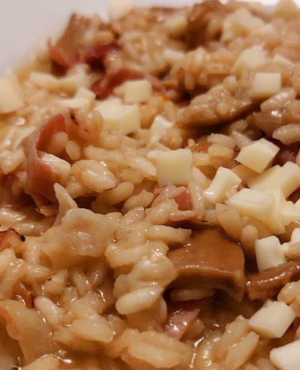 Risotto - Beer, speck, scamorza, and dried mushrooms
