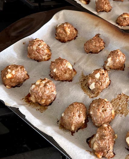 Turkey lentil mozzarella meatballs