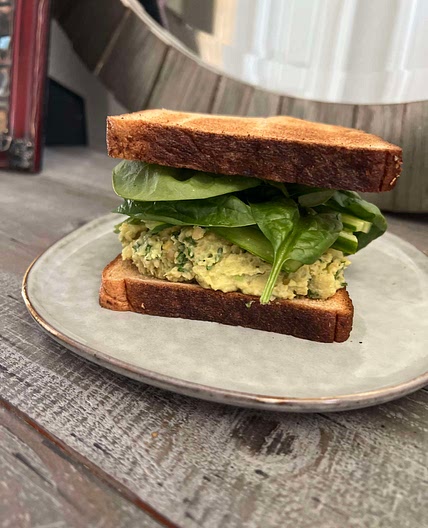 Chickpea & Cucumber Avocado Sandwich