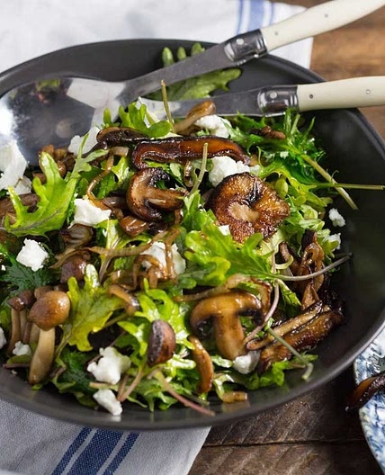 Warm Kale and Caramelized Mushroom Salad Recipe