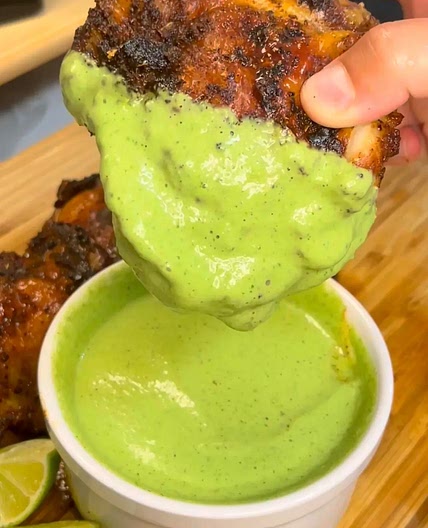 Chicken Thighs with Peruvian Green Sauce