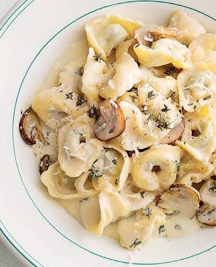 Creamy bacon and mushroom tortellini 