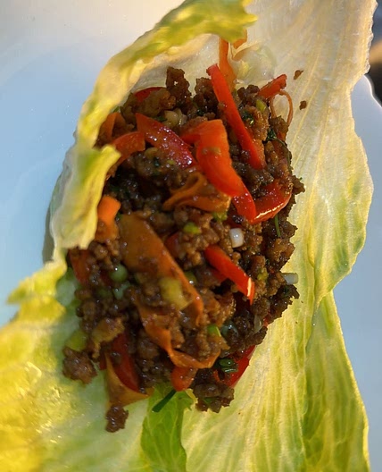 Asian Ground Beef Lettuce Wraps