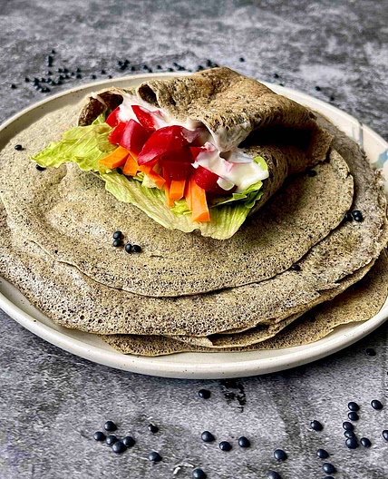 High protein Black Lentil Wraps