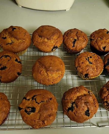 Banana Blueberry Walnut Muffins