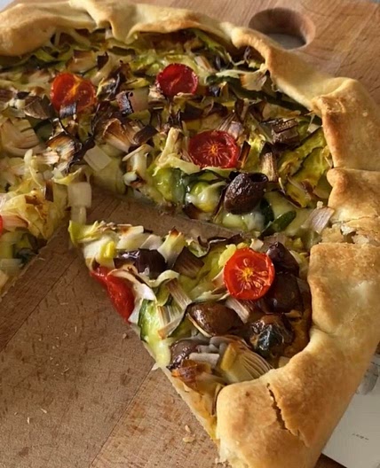 Torta salata ceci zucchine e porri