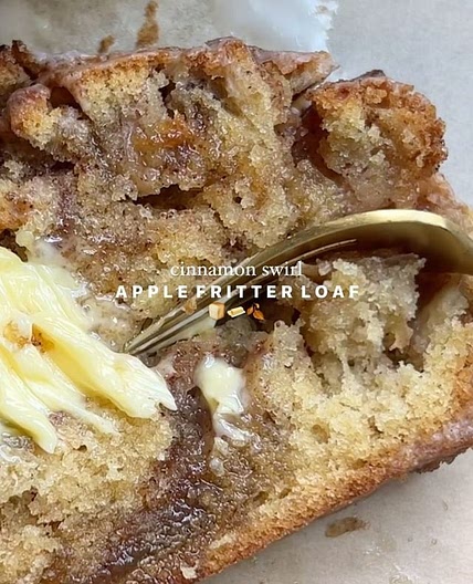 CINNAMON SWIRL APPLE FRITTER LOAF