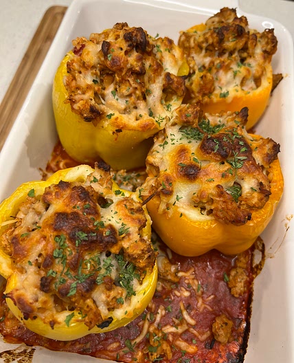 Ground Turkey Stuffed Bell Peppers