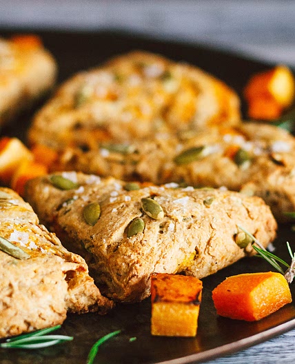 Whole Grain Butternut Rosemary Parmesan Scones