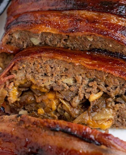 Bacon Wrapped Stuffed Meatloaf