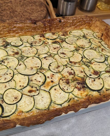 Zucchini & Goats Cheese Quiche