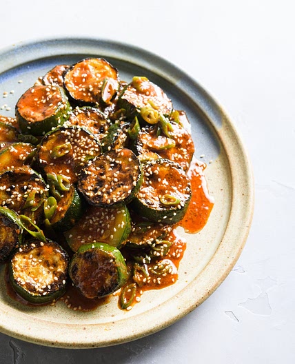 Charred Zucchini w/ Gochujang & Scallions