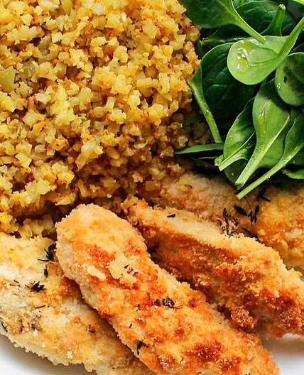Chicken Schnitzel & Cauliflower Rice