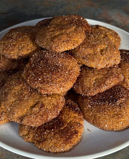 pumpkin-cinnamon sugar soft baked cookies