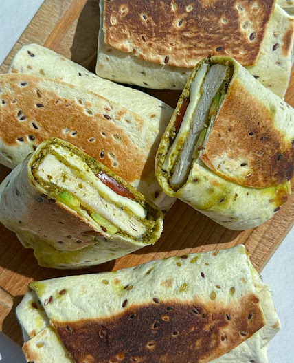 Easy Pesto Chicken Wrap