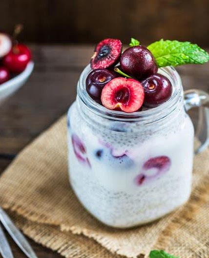 Chia Seed Pudding with Cherries