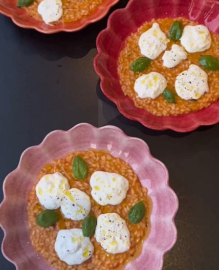 Creamy Tomato Risotto with Stracciatella