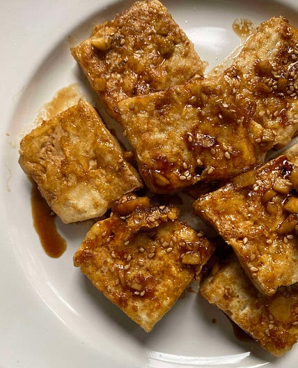 Soft Tofu & Honey Ginger Soy Glaze 