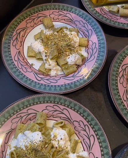 Pistachio Pasta with Stracciatella 