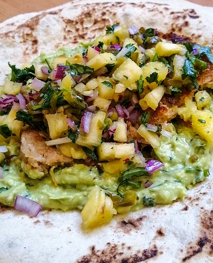 XL Pork Schnitzel Burrito With Pineapple Salsa 🍍