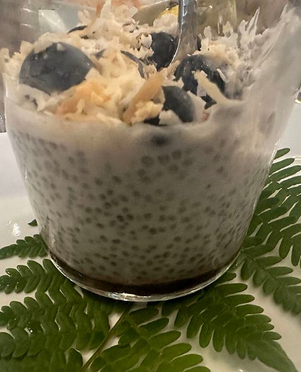 Chia Seed Coconut Blueberry Cherry Wedding Brunch Pudding