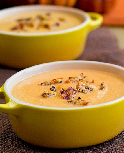 Pumpkin Soup With Bacon Crumbles