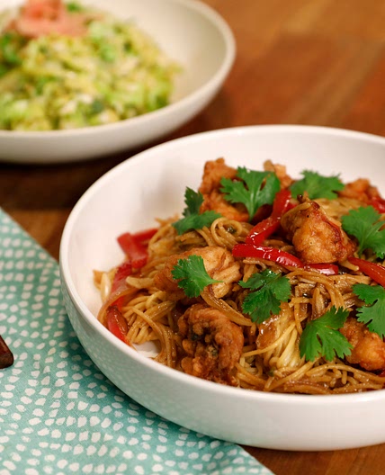 Salt and Pepper Lobster with Garlic Noodles and Drunken Sauce
