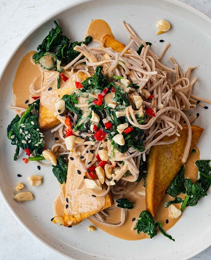 High-Protein Peanut Soba Noodles with Tofu