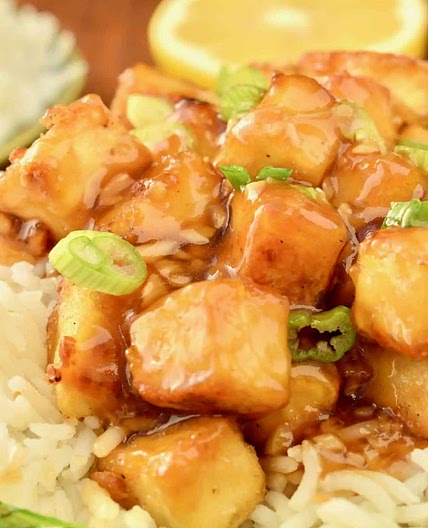 Lemon Tofu with rice