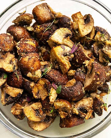 Quick Air Fryer Mushrooms Recipe - Keto and Gluten Free