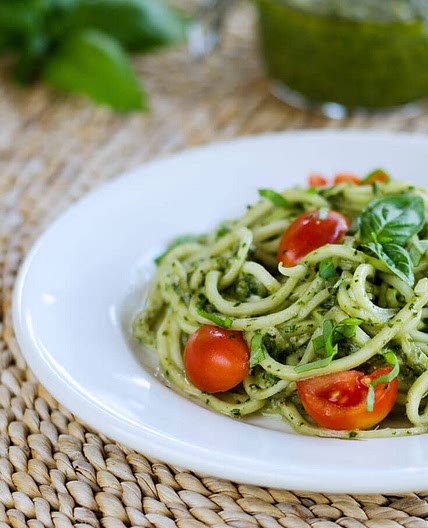 Paleo Zucchini Noodles with Pesto