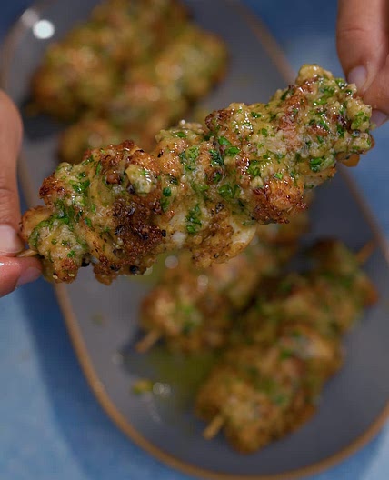 Garlic Parmesan Chicken Skewers
