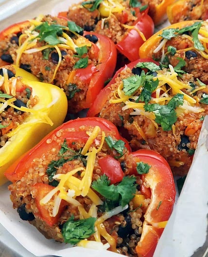 Quinoa and Black Bean Stuffed Bell Peppers