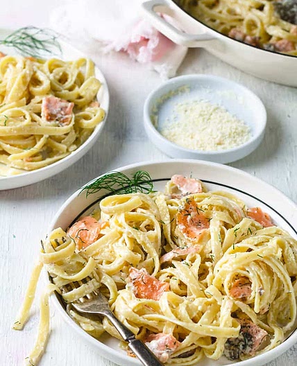 D'licious Salmon Fettuccini Alfredo