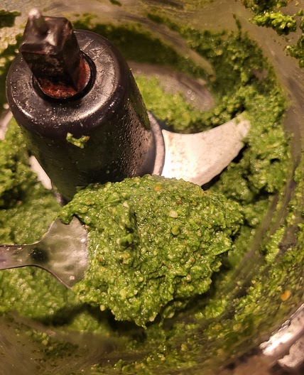 Lightened Extra Virgin Olive Oil Pesto