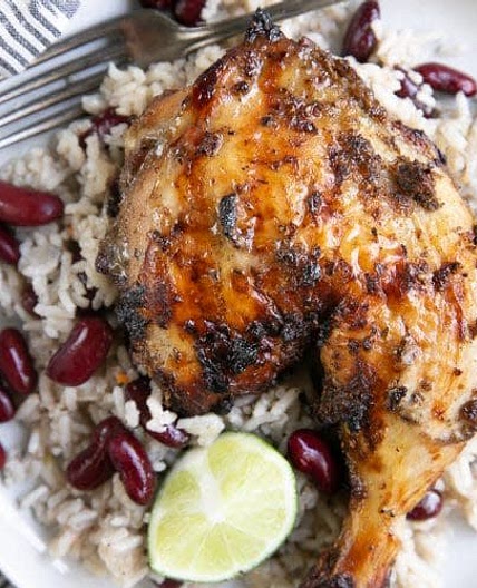 Jerk Chicken, Rice & Peas