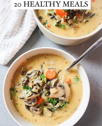 Wild Mushroom and Rice Soup
