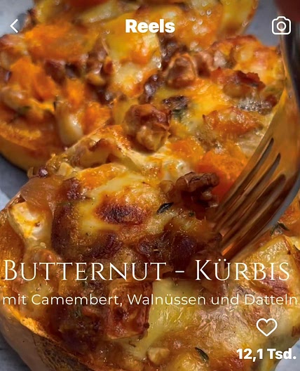 Butternut-Kürbis mit Camembert