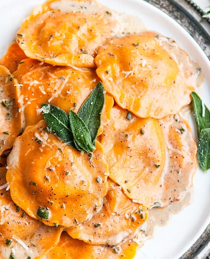 Butternut Ravioli with Sage Butter Sauce