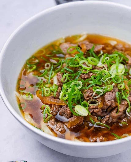 Beef Udon Noodles Soup (Niku Udon)