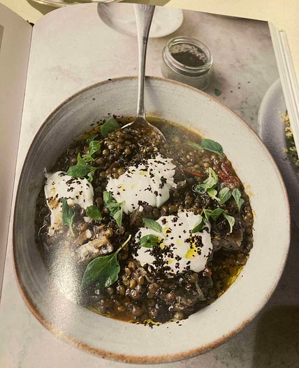 Puy lentil aubergine stew 