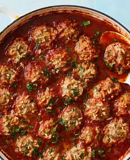 Mum's porcupine meatballs