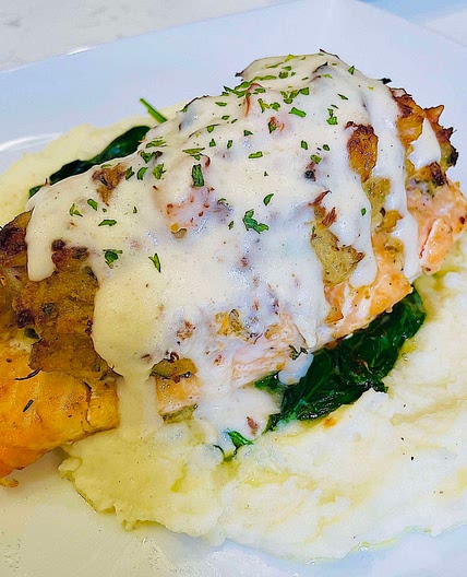 Shrimp & Crab Stuffed Salmon 