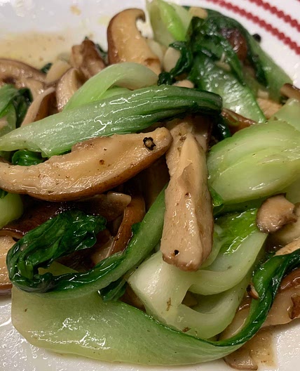 Mushroom with baby bok choy