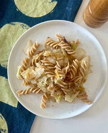 Braised Cabbage Whole Wheat Pasta