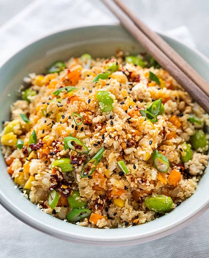 Vegan Cauliflower Fried Rice with Tofu