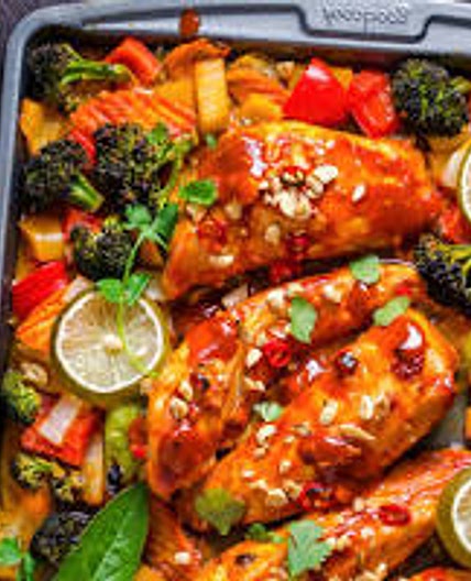 Sheet Pan Thai Chicken and Vegetables